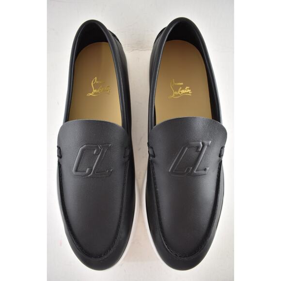Christian Louboutin Mens Varsiboat Flat Black Leather Loafer Sneaker Boat 45 12 - Picture 11 of 16